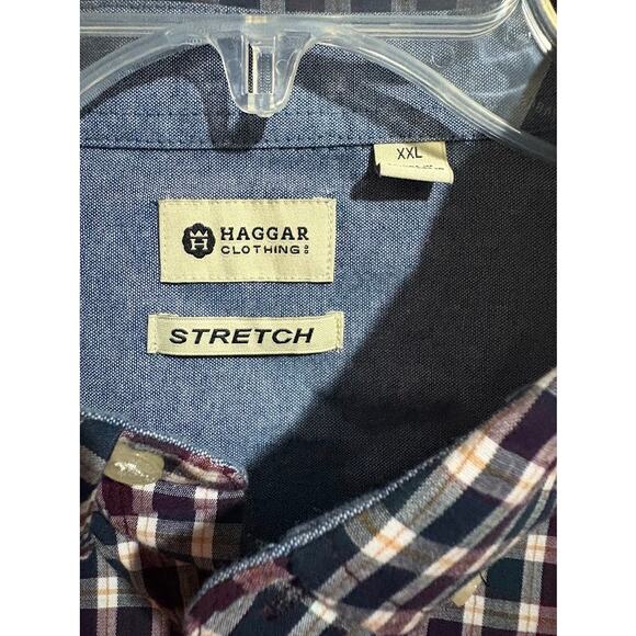 Haggar Men's Long Sleeve‎ Plaid Button Down Shirt Size XXL NWOT - Picture 2 of 8